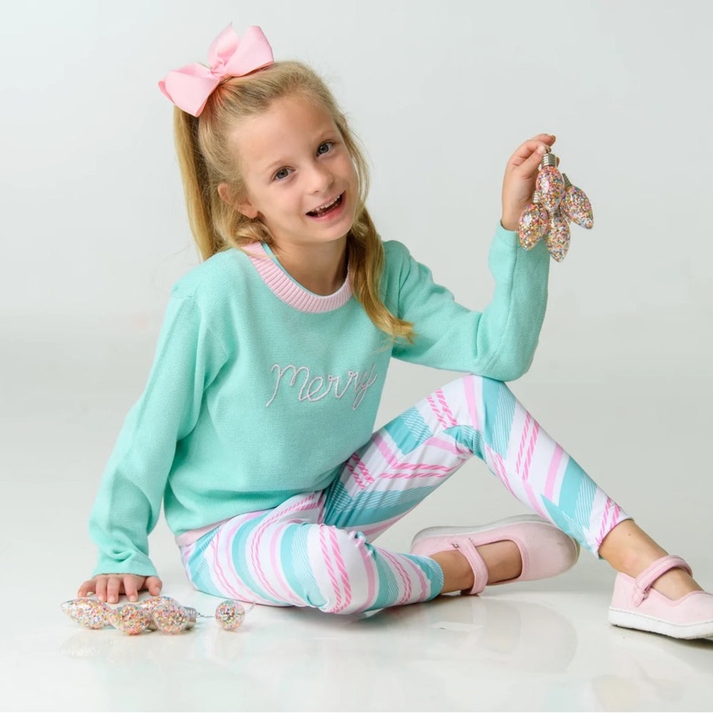 NWT Lullaby Set Athleisure Candy Cane Lucy Legging Athletic Sz 3T $47